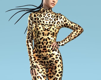 Cheetah Costume Women, Festival Costumes Women, Animal Costume Women, Rave Bodysuit, Animal Catsuit, Rave Bodysuit Woman, Festival Outfit