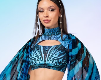 Rave Mesh Wings, Festival Wear, Rave Clothing, Woman Outfit, Festival Party Outfit, Rave Wings, Performance Woman Clothing, Outfit Wings