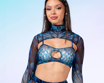Festival Mesh Top Woman, Rave Cutout Sexy Top, Festival Top Woman, Transparent Sexy Top, Rave Shrug Top, Disco Party Top, Rave Outfit Woman