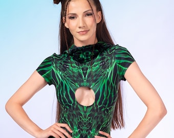 Electra Paradox Rave Romper: Festival Disco Jumpsuit