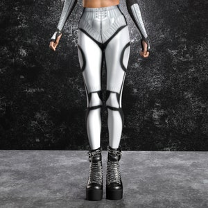 Storm Trooper Leggings, Droid Halloween Leggings, Cyber Halloween Leggings, Halloween Costume, Halloween Leggings, Cosplay Leggings Women