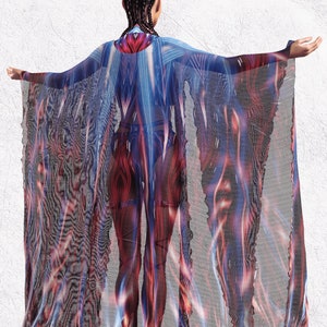 Women Rave Wings, Rave Clothing, Woman Outfit, Festival Outfit, Rave Kimono Woman, Festival Disco Kimono, Psychedelic Woman Clothing