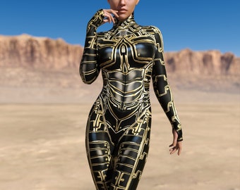 Egyptian Armour Costume Women, Droid Bodysuit, Rave Bodysuit, Festival Costume, Rave Costume Women, Festival Bodysuit, Cosplay Costume Women