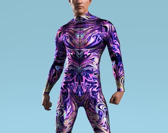 Men Rave Clothing, Men Festival Clothing, Men Bodysuit, Male Bodysuit, Sexy Costume Men, Bodysuit Men, Burning Man Clothing Men, Zentai Men