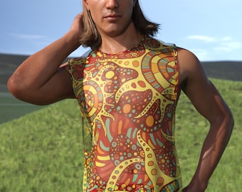 Psychedelic Hippie Men Top Hippie Transparent Male Top Festival
