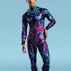 Male Bodysuit, Rave Bodysuit Men, Trippy Costume Men, Male Costume, Zentai Costume Men, Rave Costume Men, Psychedelic Bodysuit, Men Wear