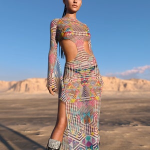 Gold mesh dress festival hotsell