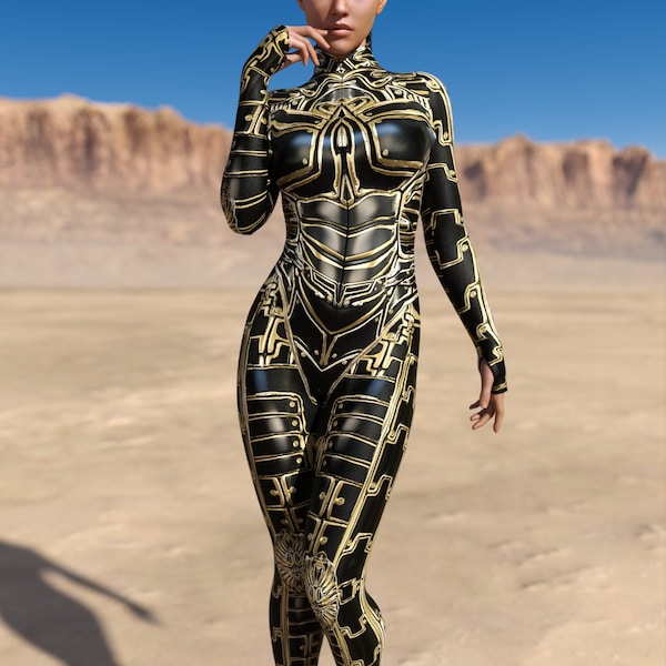 Egyptian Armour Costume Women, Droid Bodysuit, Rave Bodysuit, Festival Costume, Rave Costume Women, Festival Bodysuit, Cosplay Costume Women