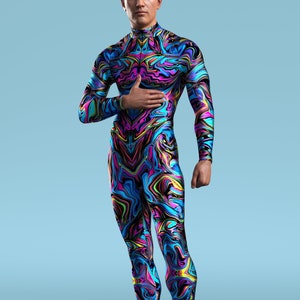 Rave Bodysuit, Rave Bodysuit Men, Music Festival Costume Men, Male Costume, Bodysuit Men, Adult Rave Costume, Psychedelic Bodysuit, Men Wear