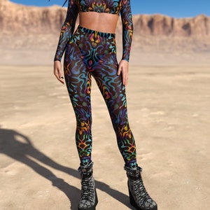 Crazy print leggings top