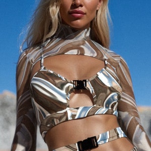 Festival Shrug Top, Rave Woman Top, Festival Buckle Top, Festival Clothing, Rave Outfit, Woman Outfit, Festival Outfit Wear, Burning Men