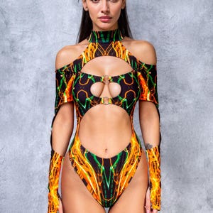 Rave UV Bodysuit, UV Bodysuit For Women, UV Light Bodysuit, Festival Dance Bodysuit, Rave Wear, Rave Outfit, Festival Clothing for Women
