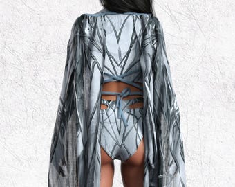 Party Mesh Wings Woman, Sexy Mesh Wings, Rave Mesh Wings, Festival Mesh Wings, Rave Clothing, Festival Outfit, Performance Woman Clothing
