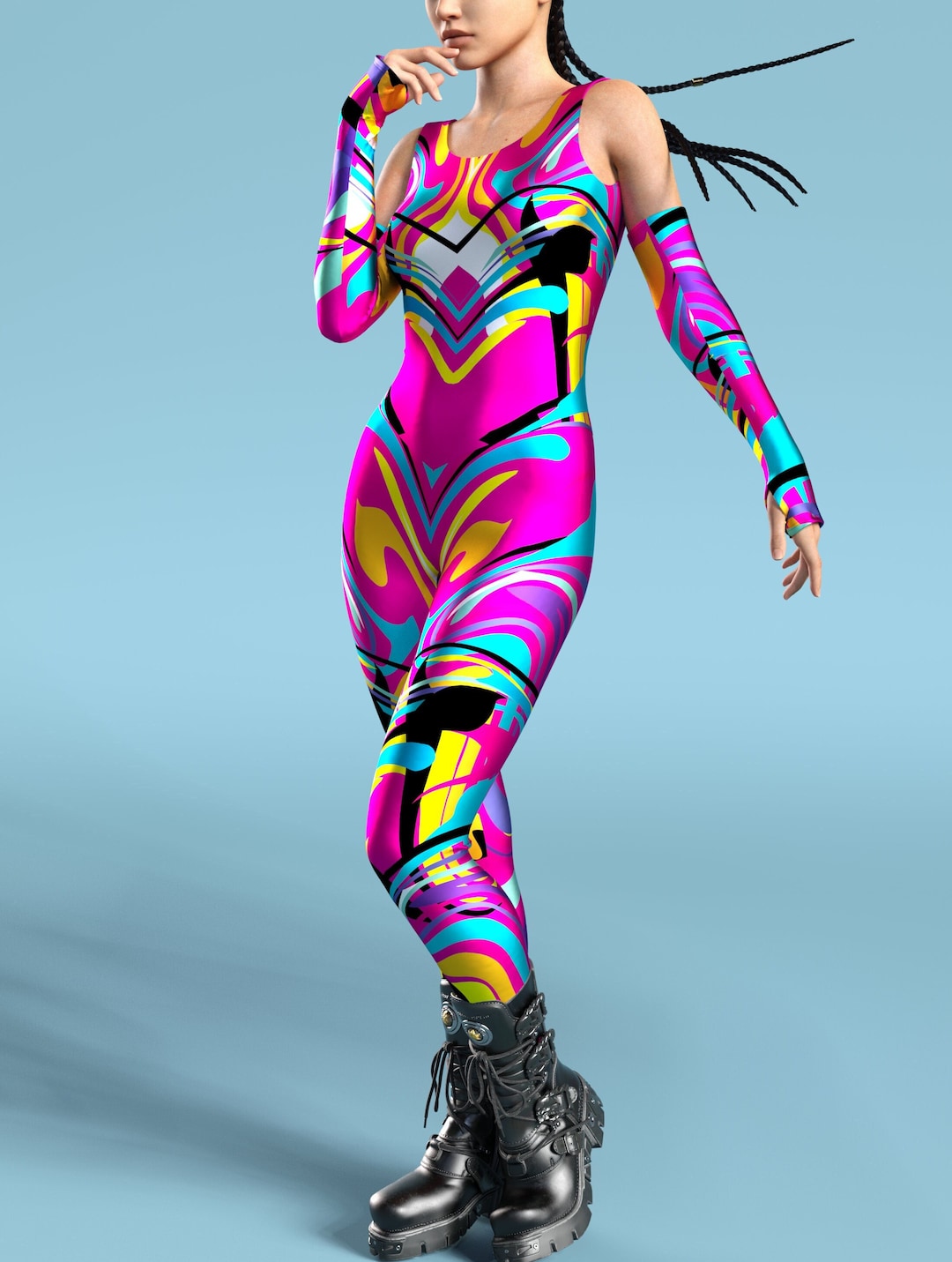 Festival Catsuit, Psychedelic Catsuit, Rave Catsuit, Sexy Catsuit ...