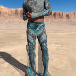Rave Male Pants, Festival Mesh Pants, Rave Male Crop Pants, Transparent Rave Pants, Wide Festival Pants, Festival Trendy Pants, Rave Pants