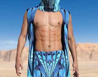 Psychedelic Rave Vest Men: Asymmetrical Festival Outfit