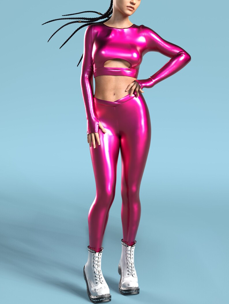latex pink pants