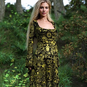 Halloween Witch Costume, Witcher Costume, Witch Dress Women, Halloween Adult Costume, Halloween Costume, Golden Dress Women, Occult Costume