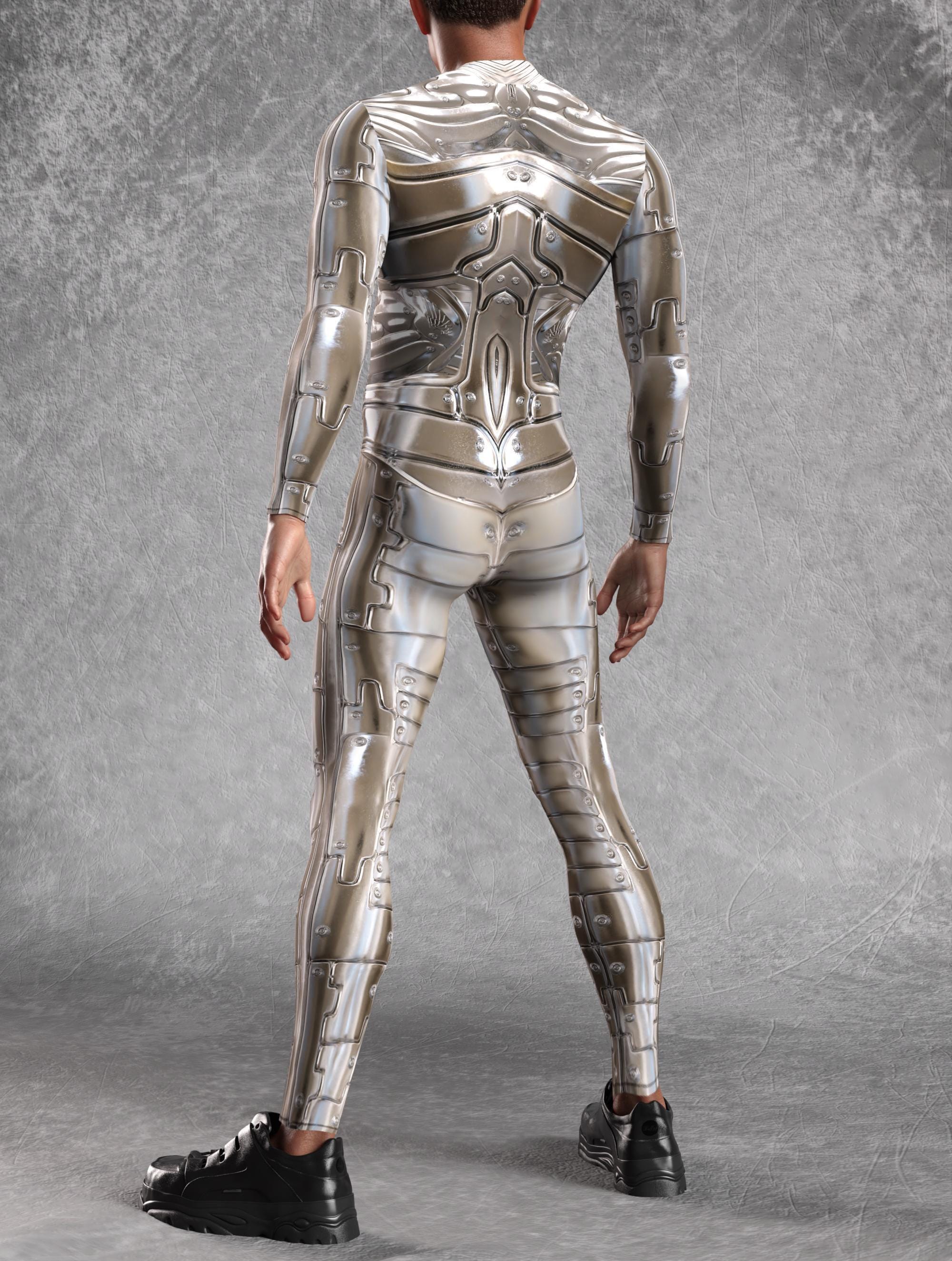 Silver Droid Costume Men, Robot Costume Men, Festival Costumes Men ...