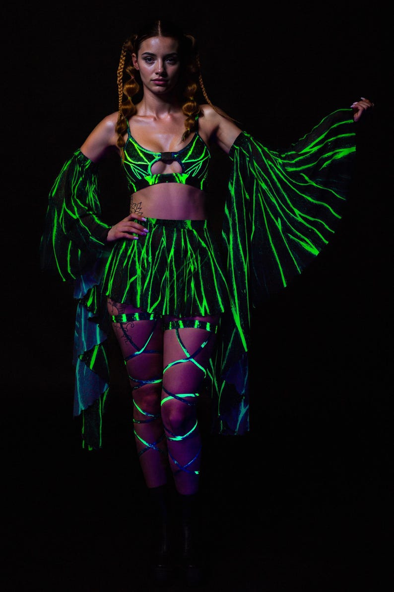 UV Festival Set, Trippy Rave Set, Buckle Angel Set, Festival Outfit for ...