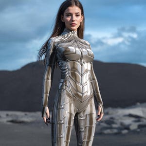 Azur Phantom-kostuum: droid-bodysuit voor dames - Rave Festival-cosplay