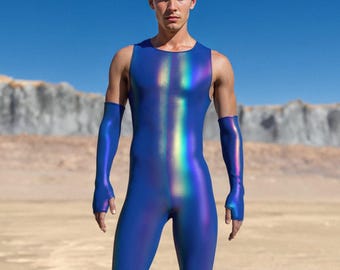 Rave Male Romper, Party Romper, Disco Rave Outfit, Glitter Effect, Festival Men Romper, Performance Men Romper, Male Rave Festival Romper