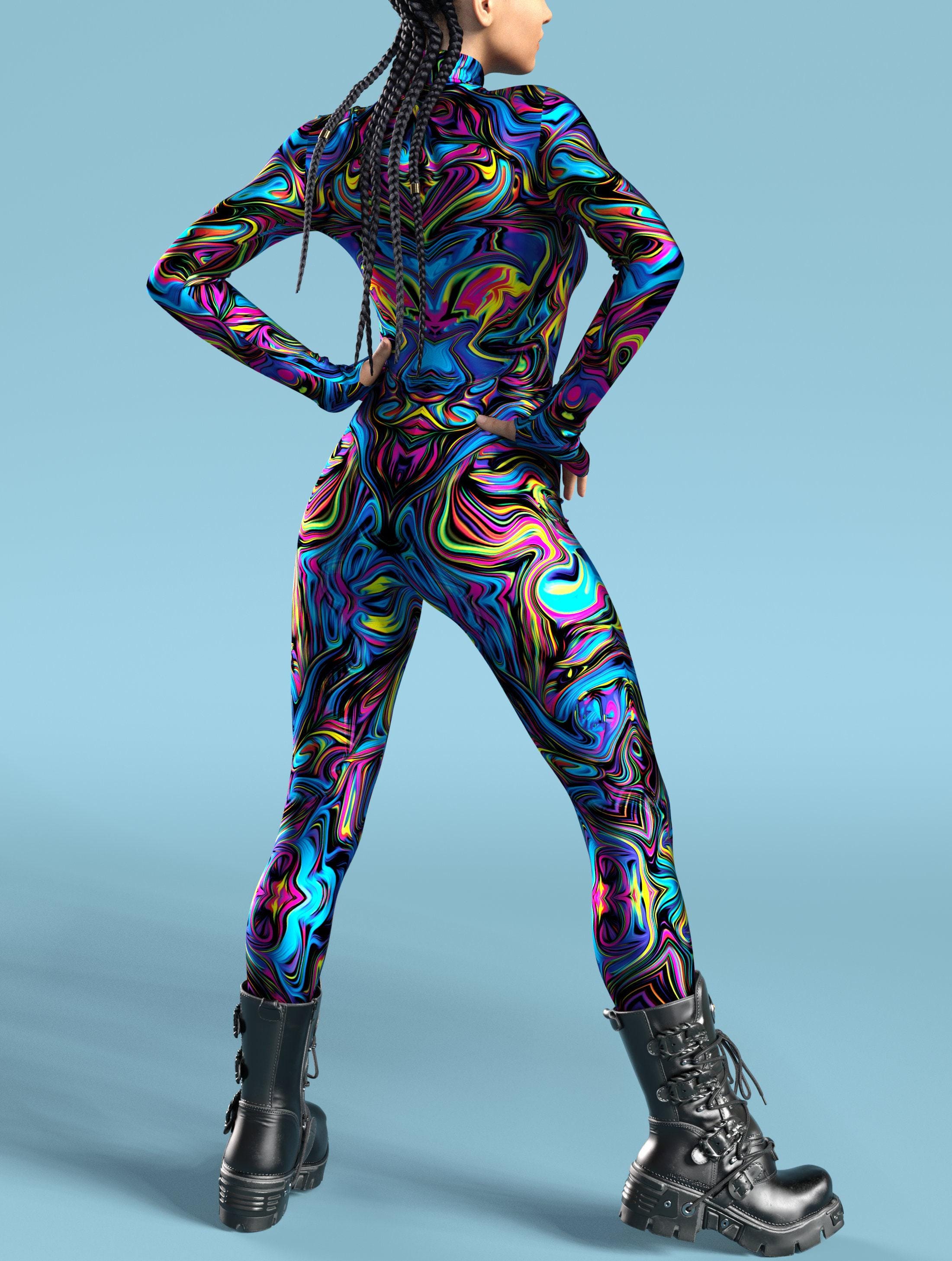 Abstract Swirl Full Bodysuit: Rave Festival Print Costume - Etsy