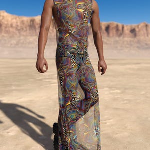 Psychedelic Men Pants, Rave Male Pants, Mesh Rave Pants, Festival Mesh Pants, Festival Male Pants, Transparent Rave Pants, Performance Pants