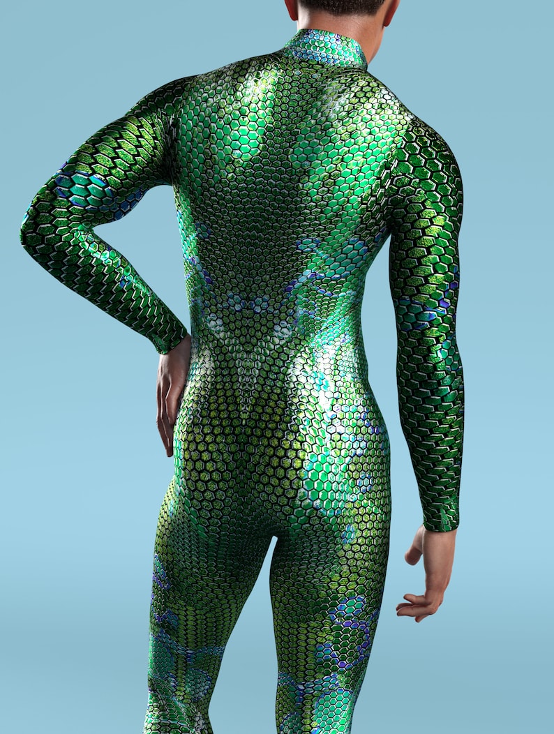 Cyber Mermaid Costume Men Green Cyber Costume Armour Costume Etsy