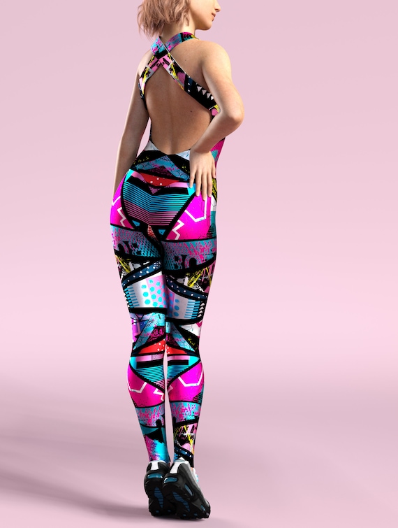 Catsuit Fitness Donna Body Stampato Colorato Catsuit Floreale