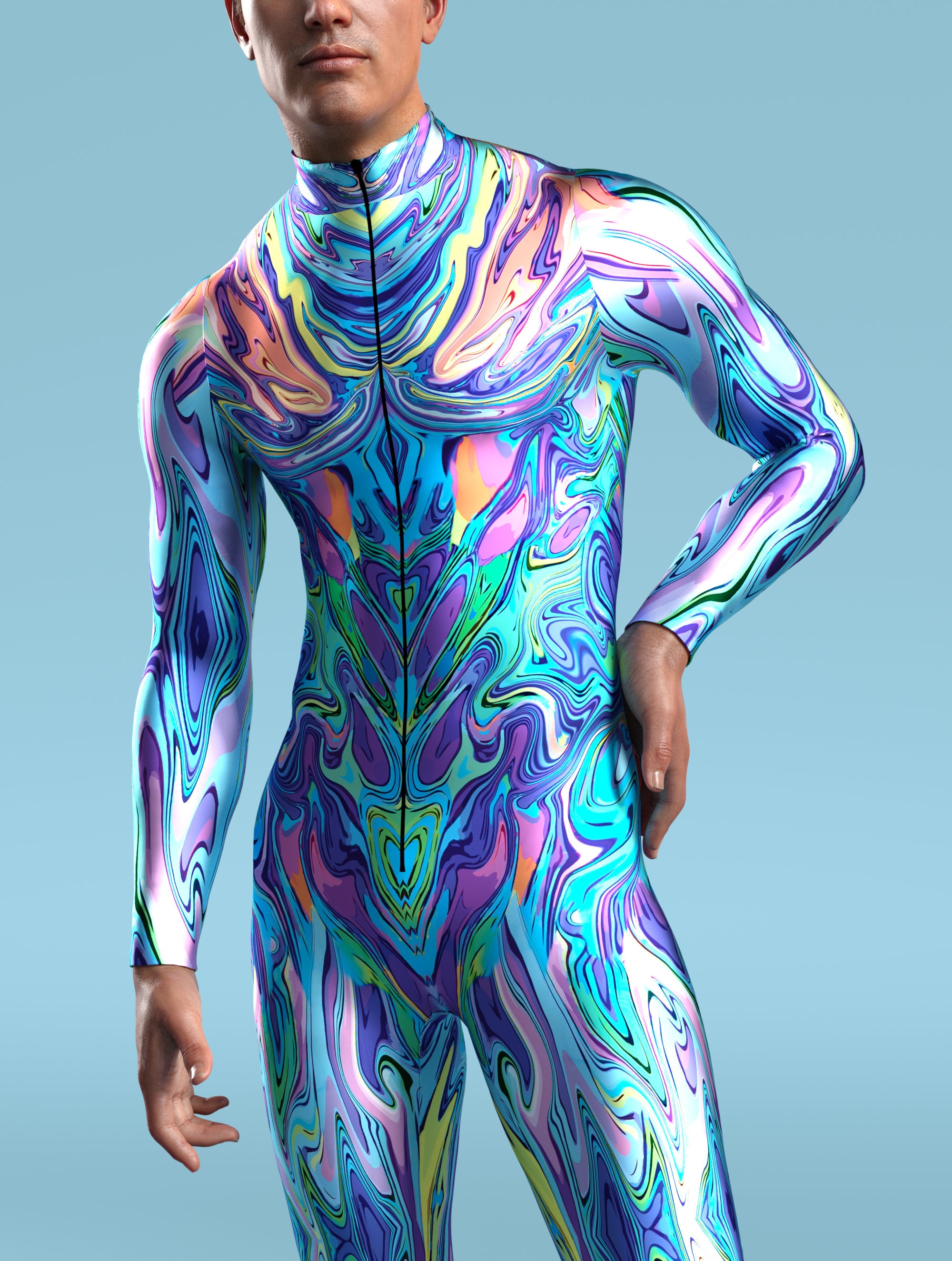 Rave Bodysuit Men Male Bodysuit Men Costume Festival Etsy