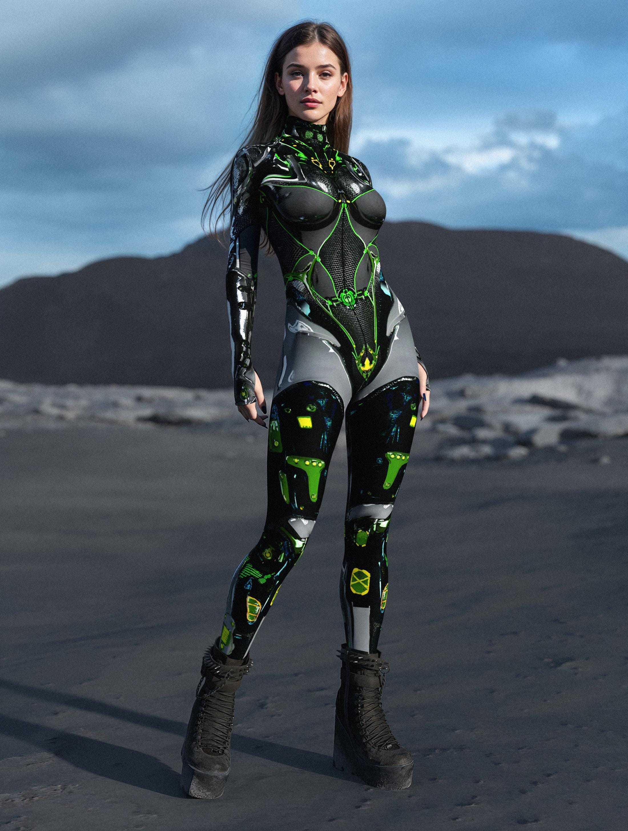 Cyborg Bodysuit: Women's Rave Festival Costume, Droid Cosplay - Etsy