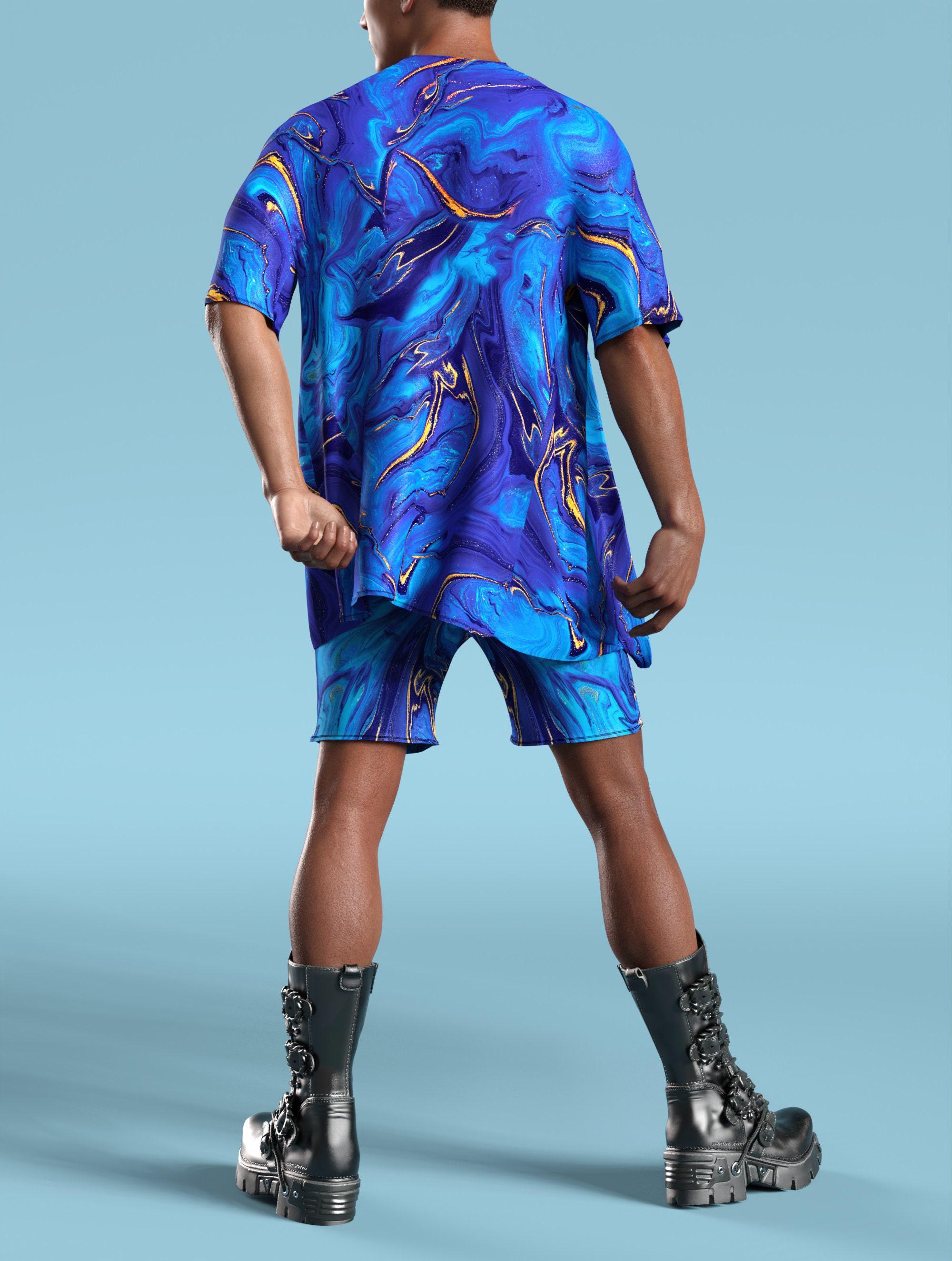 Jimmy Rave Robe Design Male Rave Robe: Liquid Blue Festival Outfit - Etsy
