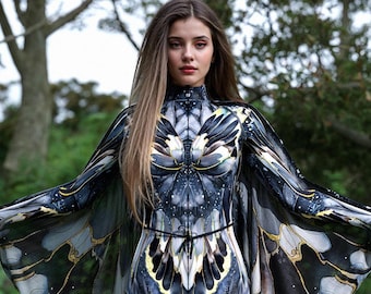 Halloween Butterfly Costume: Dream Of Darkness Bodysuit, Wings Costume