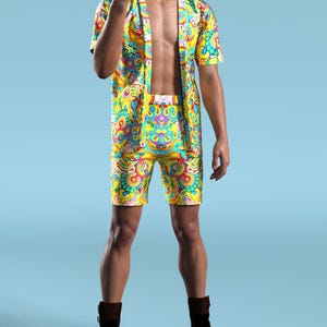 Festival Clothing Men, Rave Outfit Men, Festival Outfit Men, Men&#39;s Rave Shirt, Rave Kimono Men, Festival Kimono, Burning Man Clothing Men