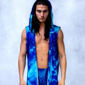 Mesh Rave Outfit, Male Psychedelic Festival Vest, Sleeveless Mesh Vest, Trippy Rave Top for Men, Male Psychedelic Vest, Festival Fashion