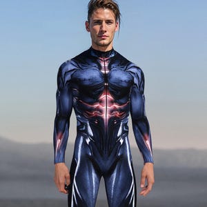 Cyberpunk Halloween Bodysuit Men, Mens Party Halloween Costume, Halloween Costumes, Adult Costumes For Men, Cyber Halloween Sexy Men Outfit
