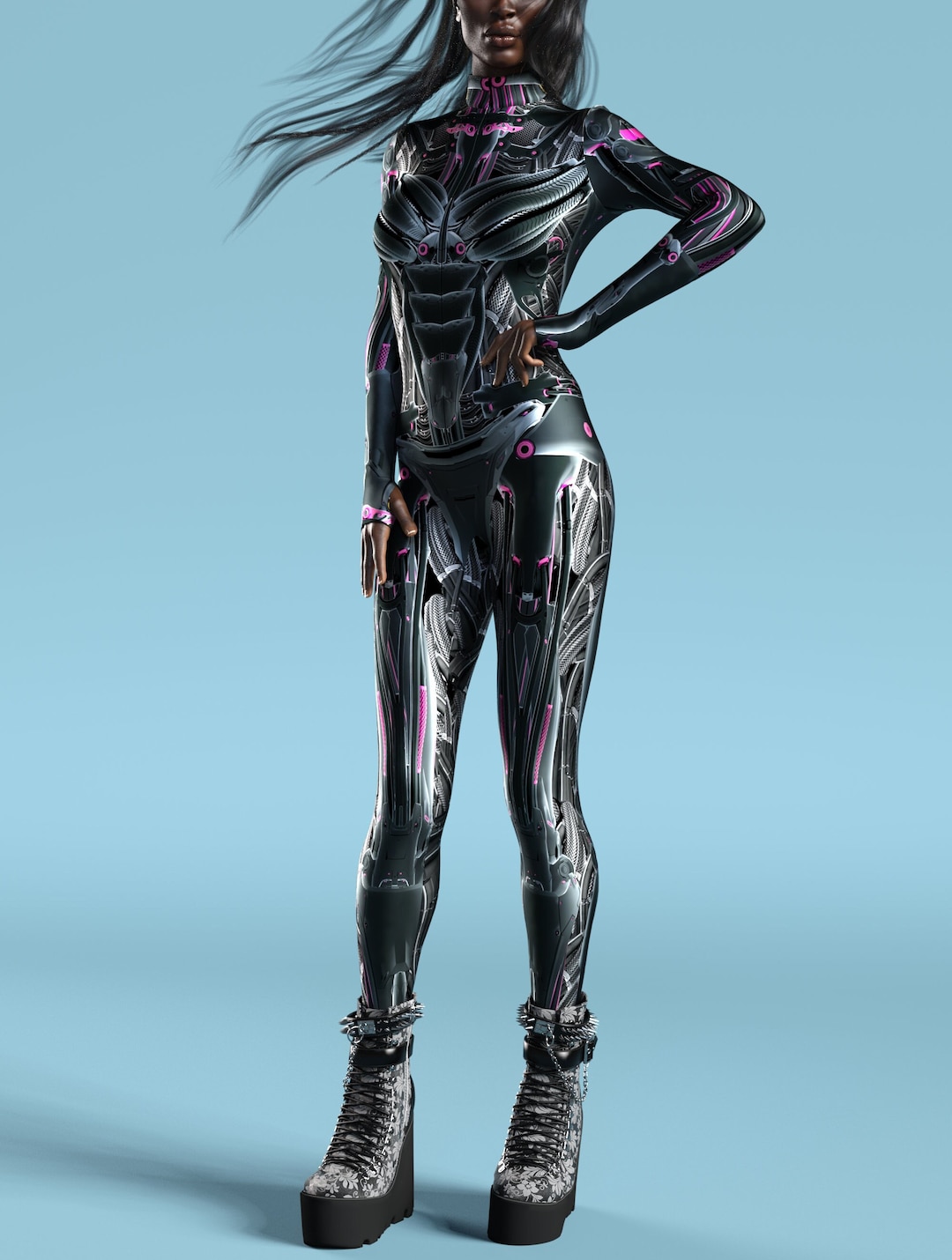 Robot Costume Women, Cyber Costumes for Women, Halloween Costume Women, Halloween Bodysuit