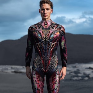 Alien Costume Men, Halloween Costumes For Men, Halloween Bodysuit Men, Mens Robot Costume, Male Halloween Clothing, Cosplay Costume For Men