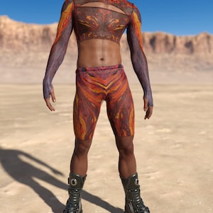 Music Festival Male Shorts, Festival Fashion Shorts, Rave Shorts, Festival Shorts, Rave Biker Shorts, Male Mesh Shorts, Rave Bohemian Shorts