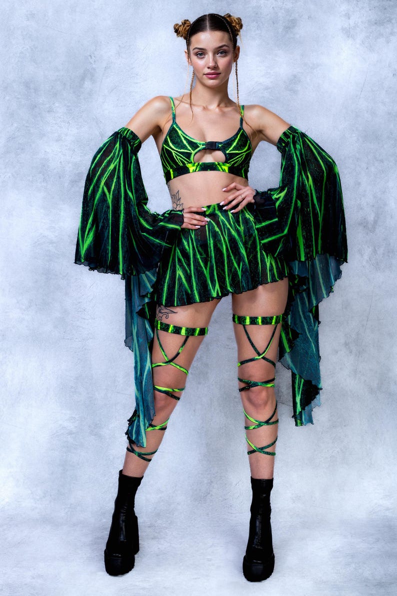 UV Festival Set, Trippy Rave Set, Buckle Angel Set, Festival Outfit for ...