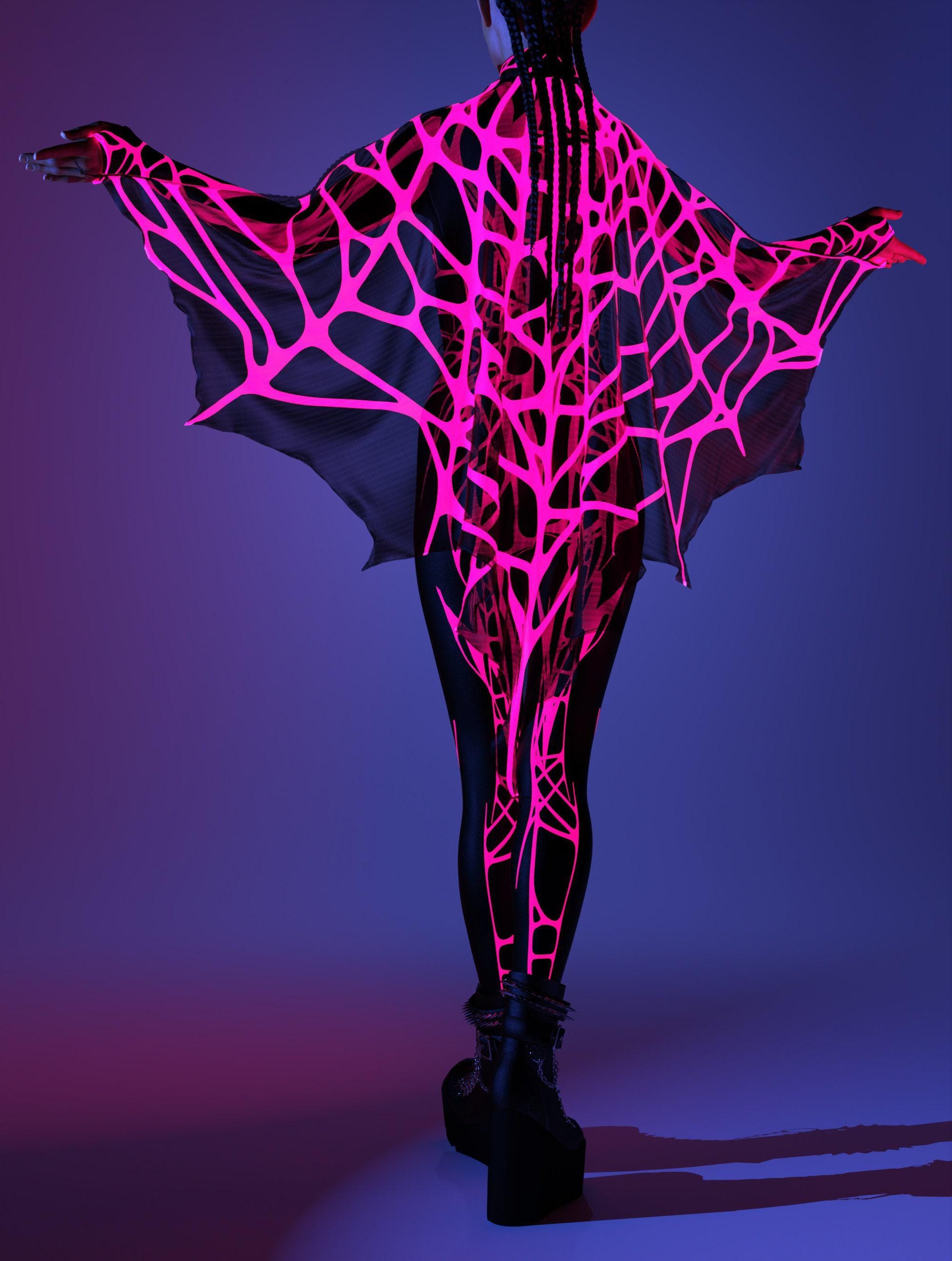 Spider Rave House Neon Pink Spider Costume: UV Rave Festival Outfit - Etsy