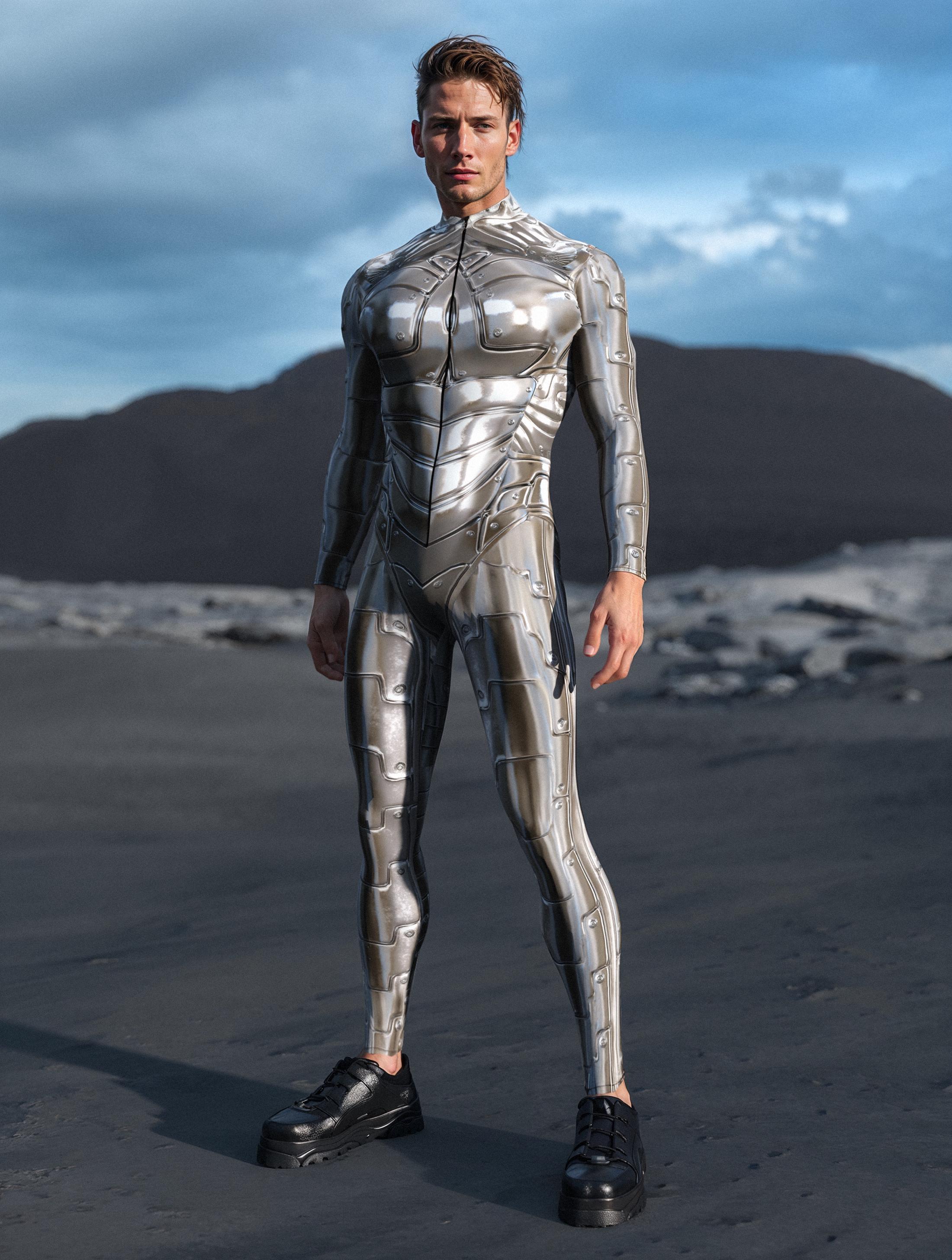 Silver Droid Costume Men, Robot Costume Men, Festival Costumes Men ...