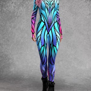 Azure Elemental Costume: Women's Festival Bodysuit With Wings - Etsy