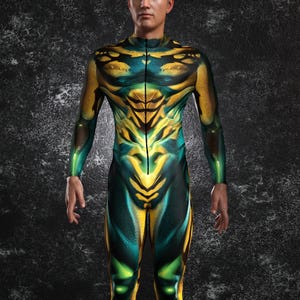 Halloween Fire Bodysuit Men, Superhero Mens Costume, Mens Party Halloween Costume, Adult Costumes For Men, Alien Halloween Sexy Mens Outfit