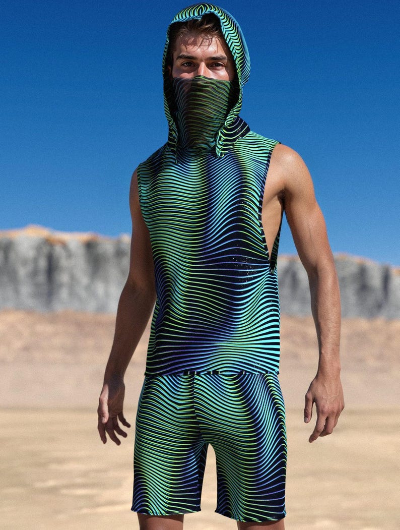 Male Festival Hood, Rave Outfit Men, Performance Hood, Festival Hood ...