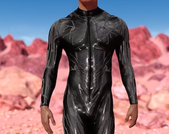 Futuristic Rave Costume: Men's Festival Full Bodysuit