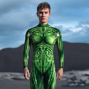 Male Halloween Costume, Green Alien Costumes For Men, Halloween Costume Men, Male Insect Costume, Scary Alien Costume Adult, Scary Costume