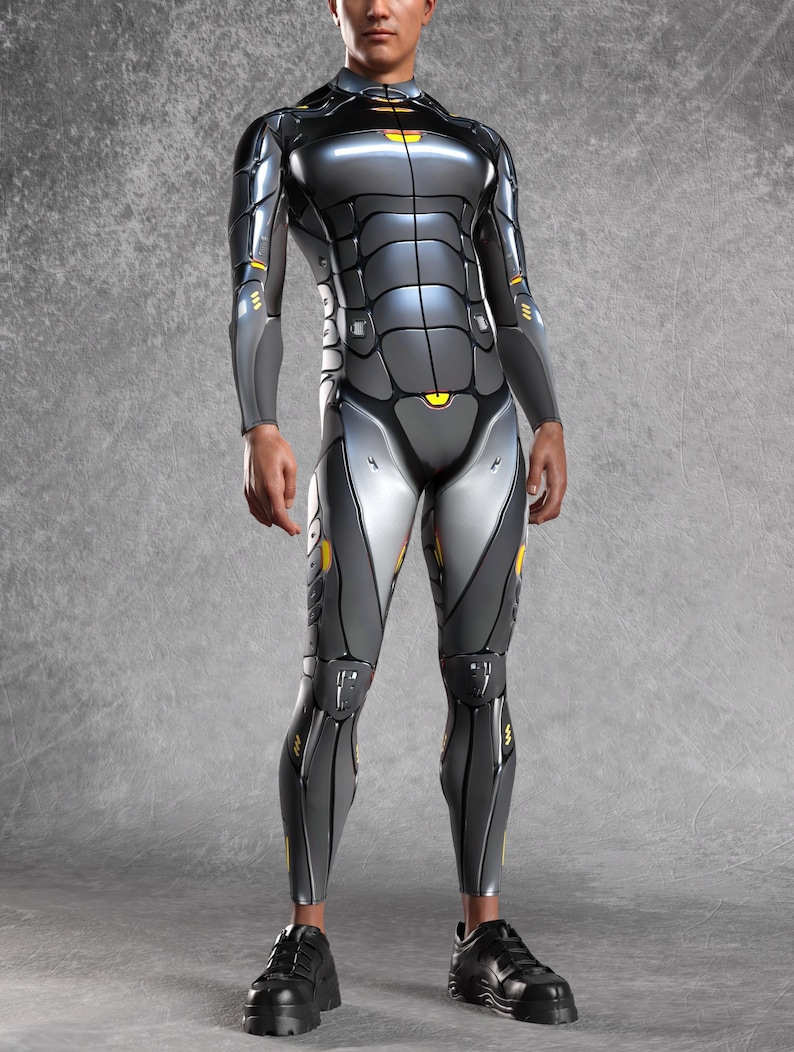 Cyber Droid Costume: Men's Festival Bodysuit, Rave Outfit - Etsy