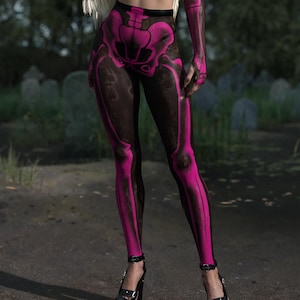 Halloween Leggings Women, Sexy Skeleton Leggings, Skeleton Halloween Leggings, Halloween Skeleton Outfit Women, Adult Leggings For Halloween